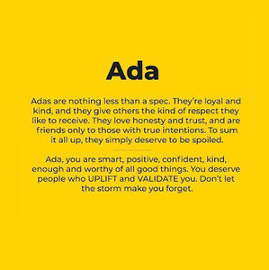 Meet your Posher, Ada
